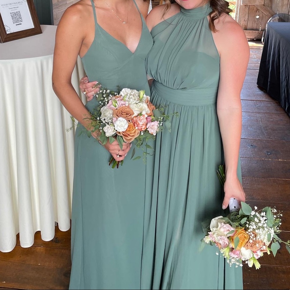 Azazie eucalyptus dress